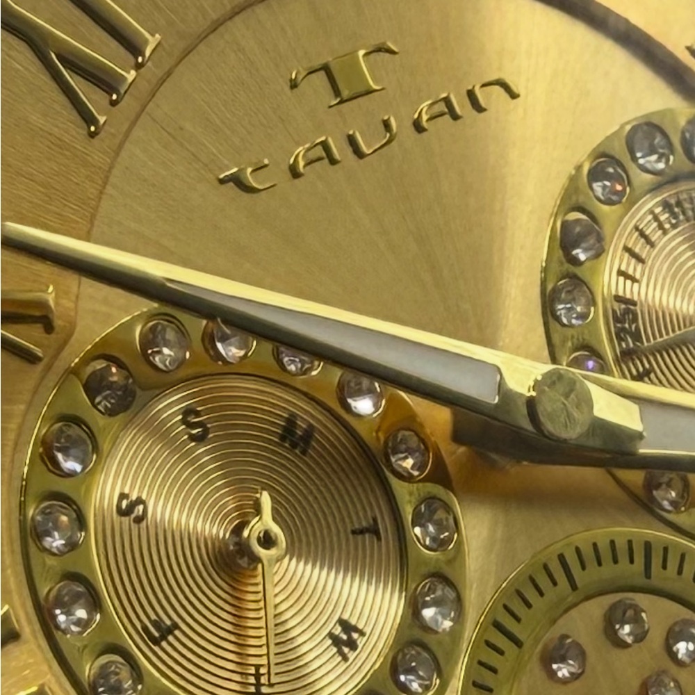 Tavan Seven Seas Women's Multifunction Watch Gold Tone Quartz (New Battery)